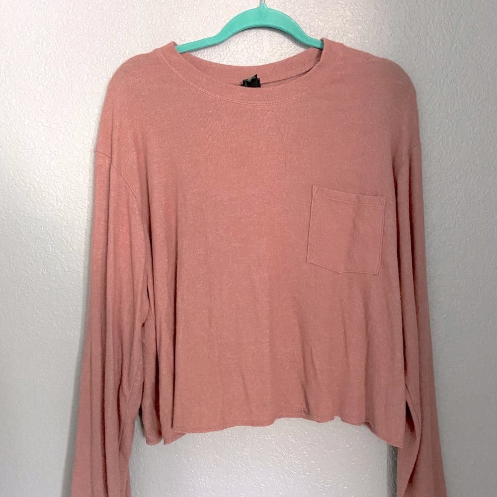 Wild Fable cropped soft long sleeve tee size L